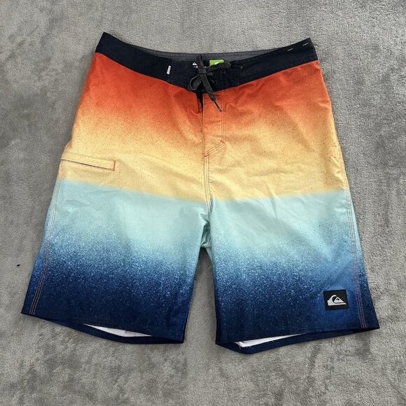 Quicksilver Shorts Mens 30 Highline Board Trunks Surf Bathing Suit Colorblock - Picture 1 of 13